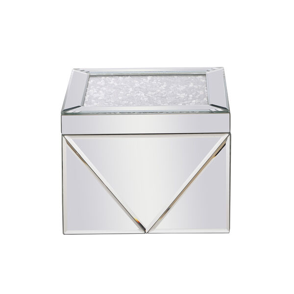 Modern Mirrored Eight-Inch Crystal Jewelry Box, image 1