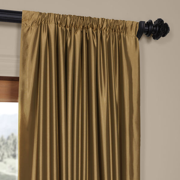 Gold Nugget Faux Silk Taffeta Single Panel Curtain 50 x 120, image 3