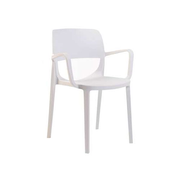 Bella White Outdoor Stackable Armchair, Set of Two, image 2