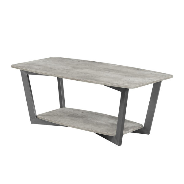 River Station Faux Birch and Gray Frame Coffee Table, image 1