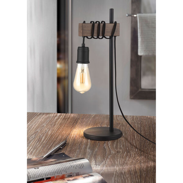 Violon Black and Dark Brown One-Light Table Lamp, image 2