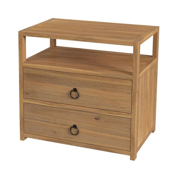 Lark Natural Wide Nightstand with Drawers, image 1