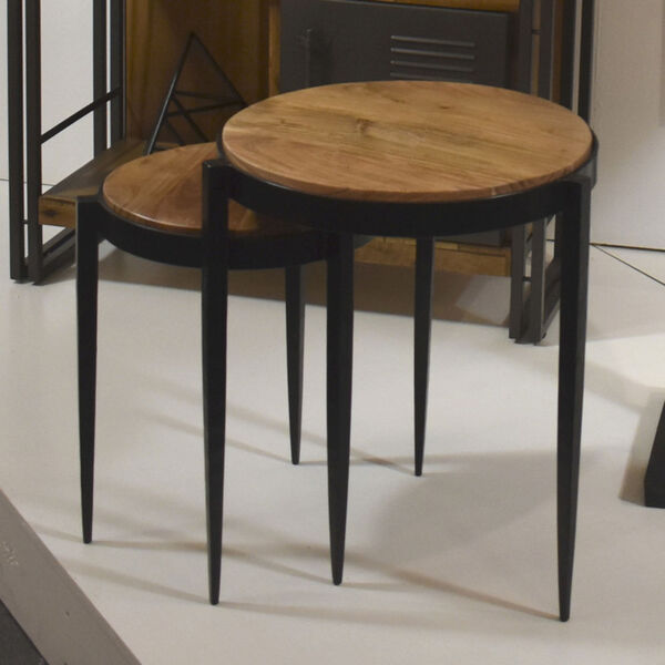 Black 21-Inch Nesting Tables Set of Two, image 8