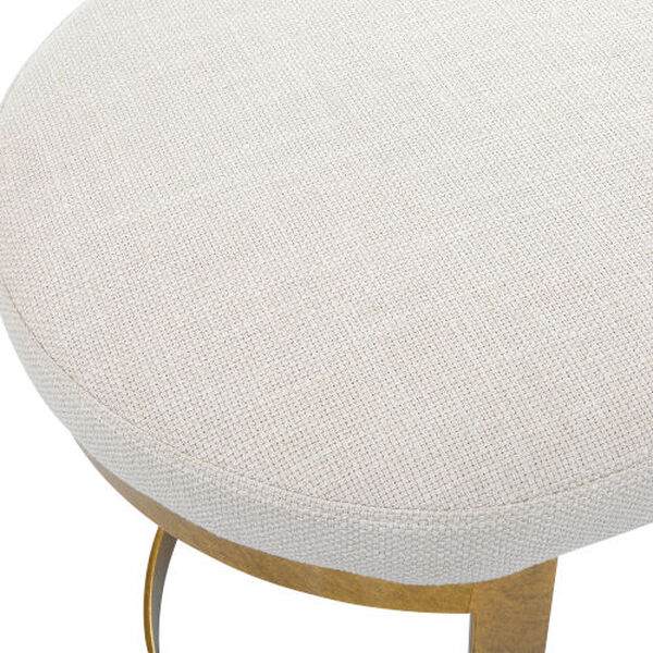 Infinity Satin Gold and White Accent Stool, image 5
