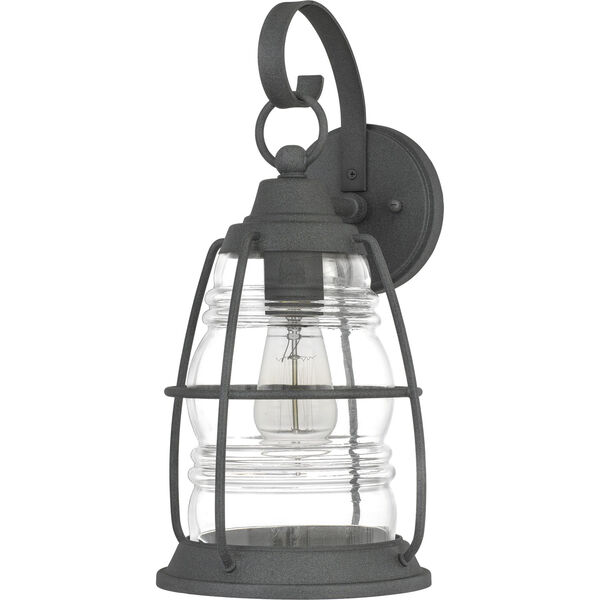 Admiral Mottled Black 16-Inch One-Light Outdoor Lantern with Clear Glass, image 6