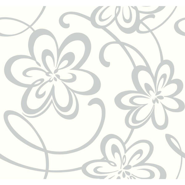 Growing Up Kids Large Floral W/Scrolls Removable Wallpaper- Sample Swatch Only, image 1