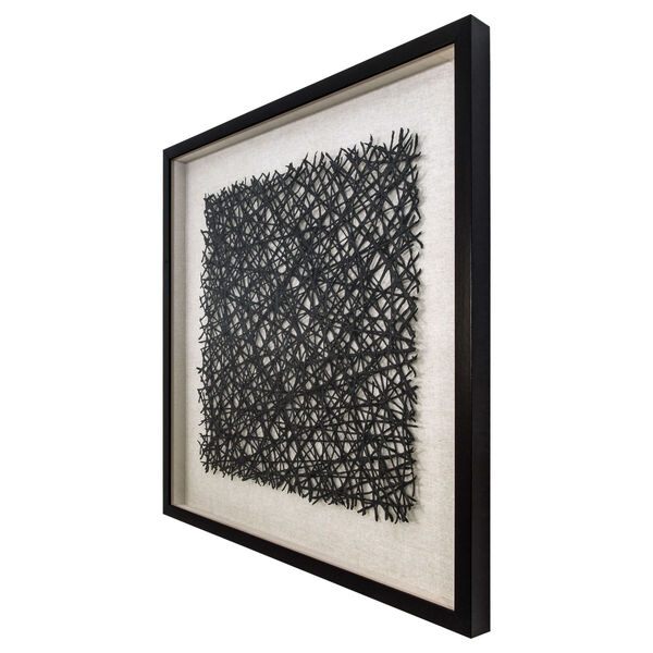 Black and White 32-Inch Thread Lightly Wall Art, image 2