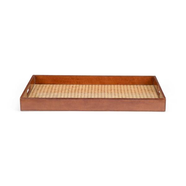 Natural Cognac Leather Tray, image 6