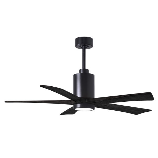 Patricia-5 Matte Black 52-Inch Ceiling Fan with LED Light Kit, image 1