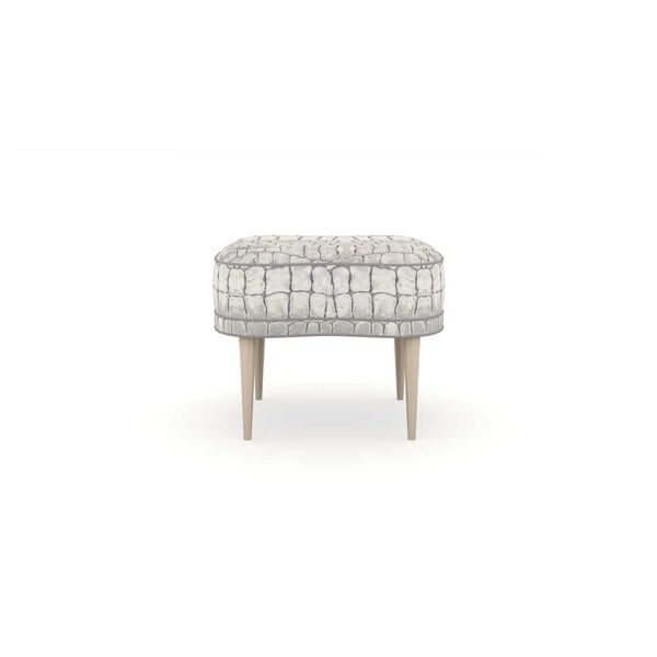 Caracole Upholstery Soft Silver Leaf Ottoman, image 2
