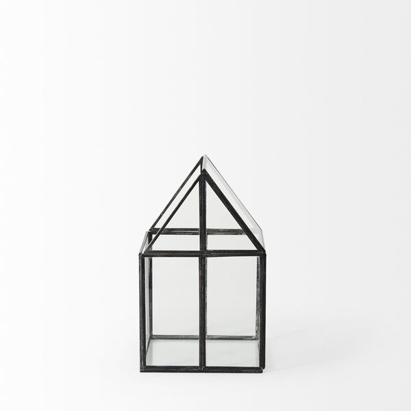 Sikes Black 10-Inch Height Small Glass Terrarium Box, image 2