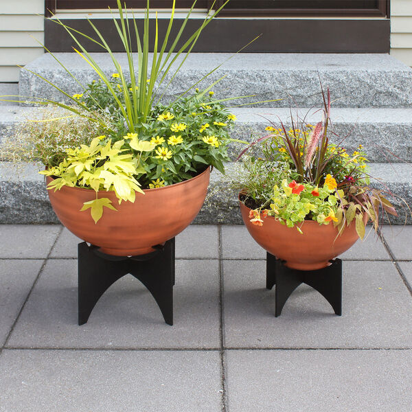 Norma II Burnt Sienna Planter with Flower Bowl, image 12