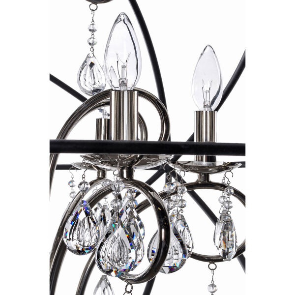 Orbit Anthracite and Polished Nickel Four Light Pendant, image 4