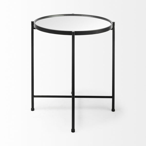 Samantha Black 24-Inch Mirror Top End Table, image 3