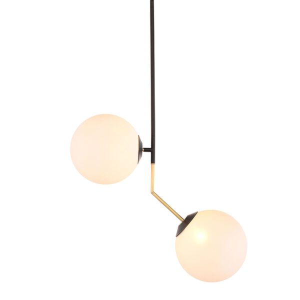 Declan White and Black Two-Light Pendant, image 1