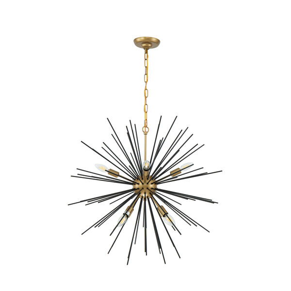 Timber Brass and Black 30-Inch Eight-Light Pendant, image 5