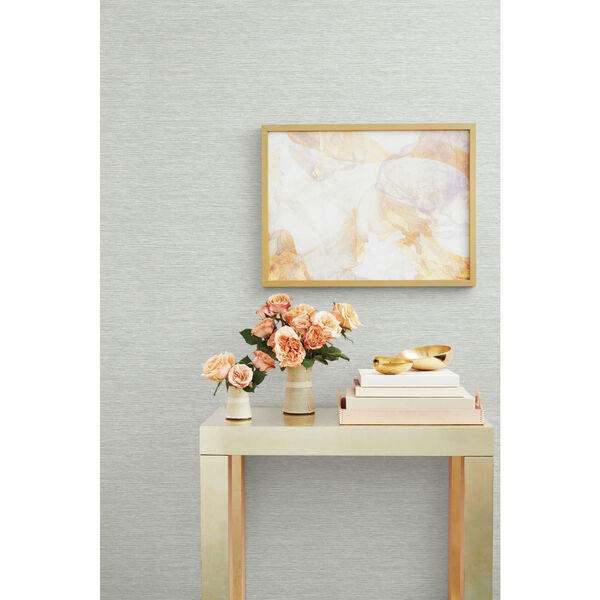 Impressionist Light Grey Challis Woven Wallpaper, image 2