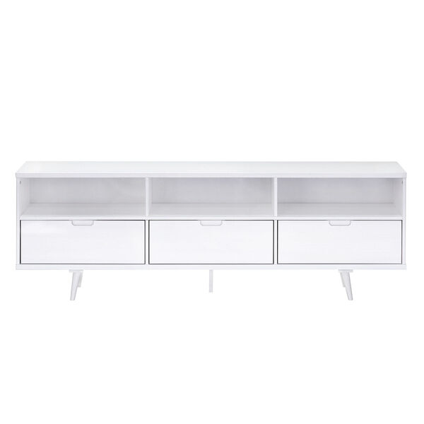 Ivy White Solid Wood TV Stand with Three Drawers, image 2