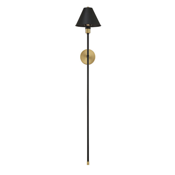 Chelsea Black and Natural Brass One-Light Wall Sconce, image 3