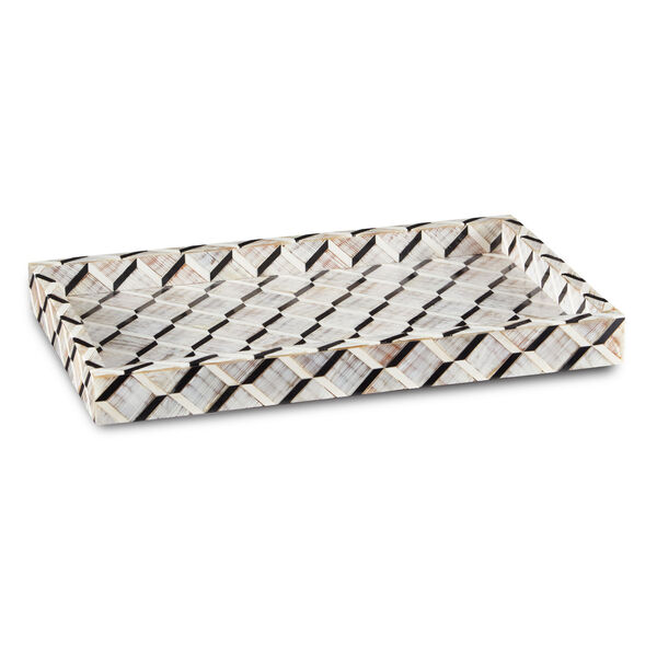 Derian Black, White and Natural Decorative Tray, image 1