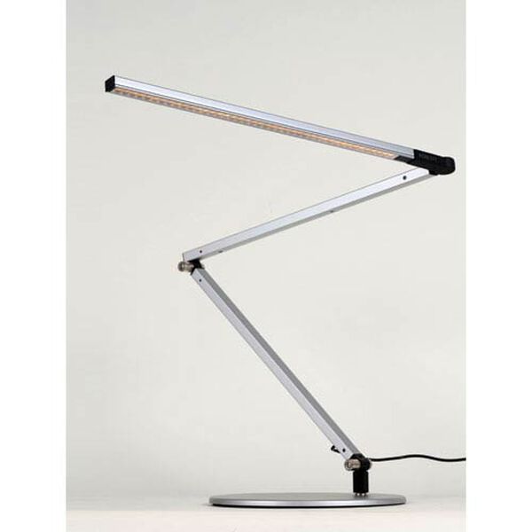 Z-Bar Silver LED Desk Lamp with Base - Warm Light, image 1
