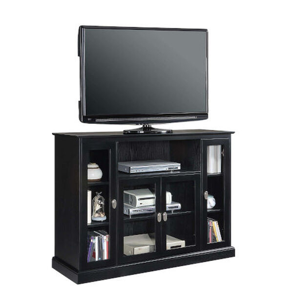 Summit Black TV Stand with Storage Cabinets and Shelves, image 3