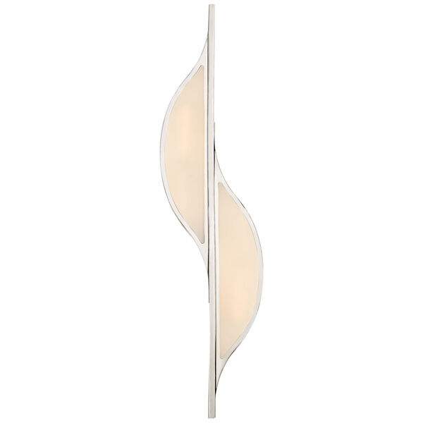Avant Large Curved Sconce in Polished Nickel with Frosted Glass by Kelly Wearstler, image 1