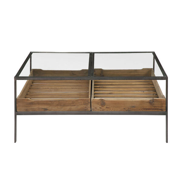 Silas Reclaimed Pine and Aged Steel Coffee Table, image 1