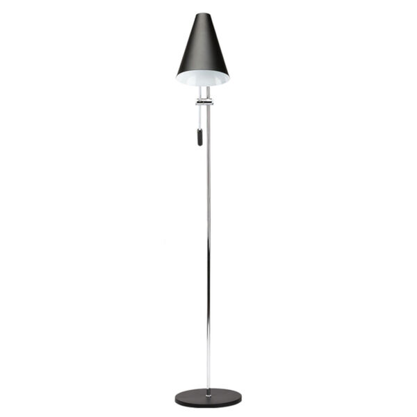 Tivat Matte Black and Silver One-Light Floor Lamp, image 2