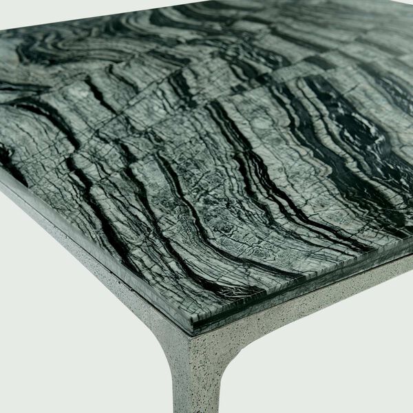 Strata Black, White and Textured Graphite Marble Cocktail Table, image 2