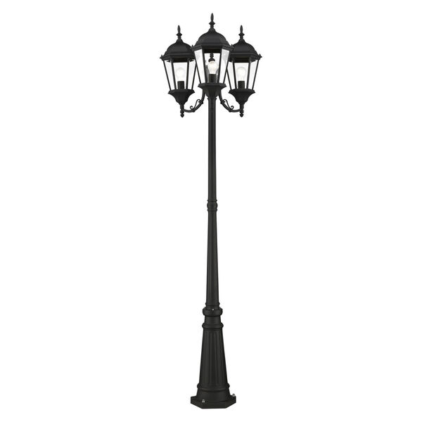Hamilton Textured Black 25-Inch Three-Light Outdoor Post Lantern, image 1