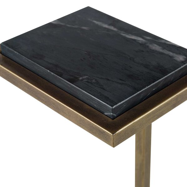 Wellington Aged Gold and Black Marble Martini Table, image 5