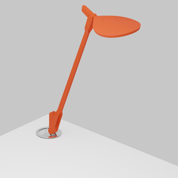 Splitty Matte Orange LED Desk Lamp with Grommet Mount, image 1