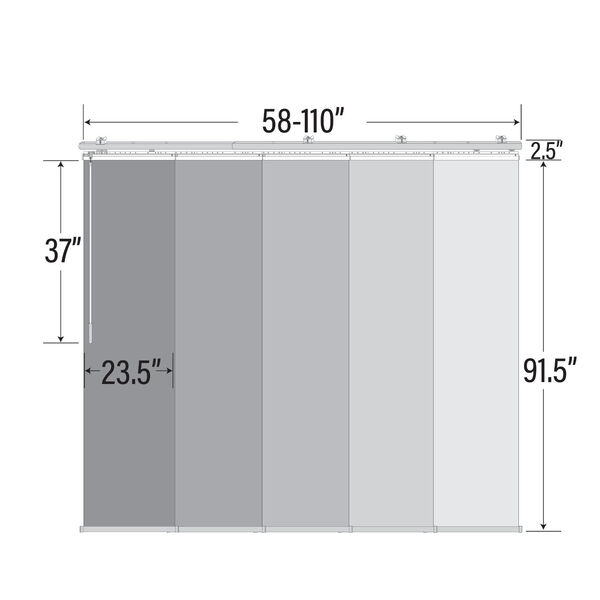 Spruce Gray Five-Panel Single Rail Panel Track 110 x 91, image 5