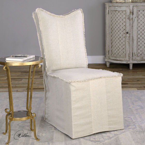 Lenore White Armless Chair, Set of 2, image 2