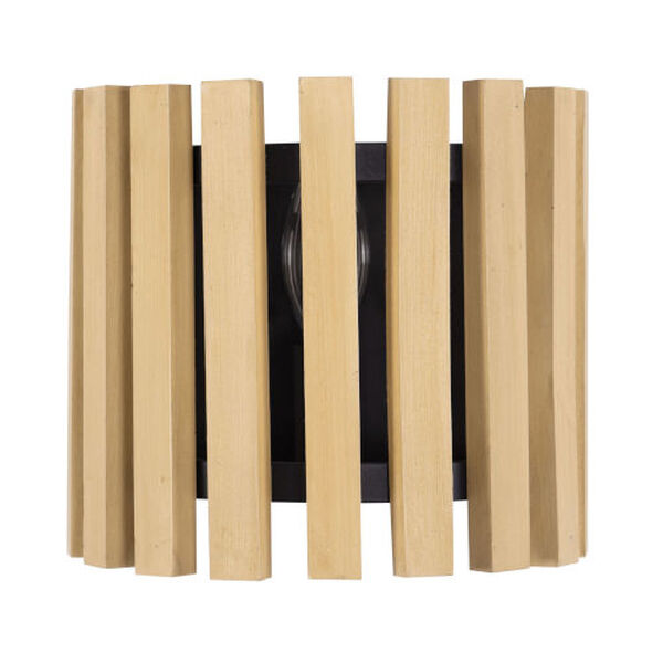Suratto Matte Black Honey Blonde One-Light Wall Sconce, image 3