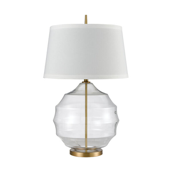 Clear and Matte Brushed Gold One-Light Table Lamp, image 2