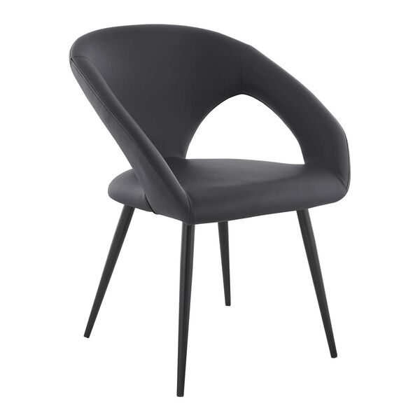 Elin Matte Black Gray Arm Chair, Set of Two, image 3