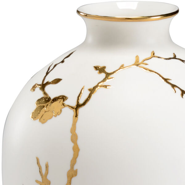 White and Gold Nanshan Vase, image 2