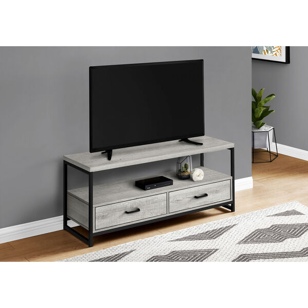 Gray and Black TV Stand, image 2