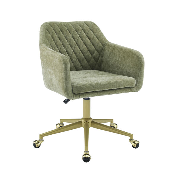 Imogen Green and Gold Quilted Office Chair, image 1