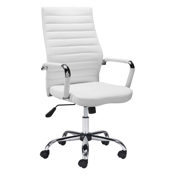 Primero White and Silver Office Chair, image 1
