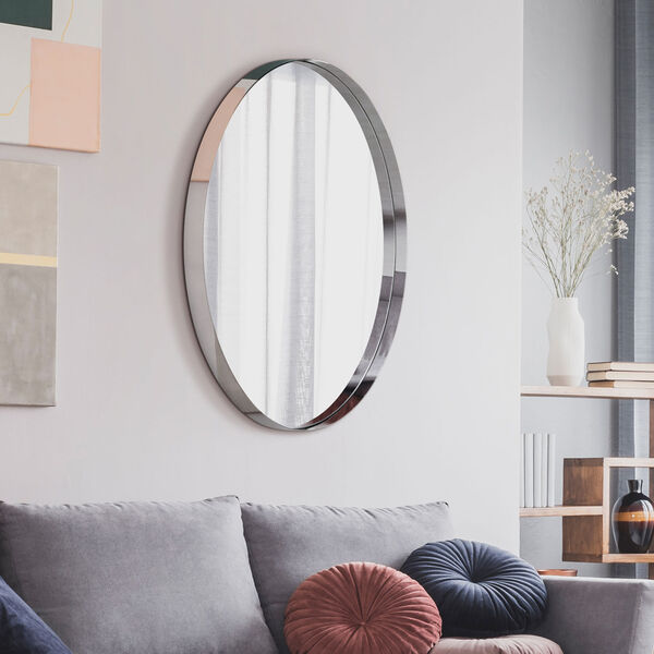 Silver 24 x 36-Inch Oval Wall Mirror, image 1