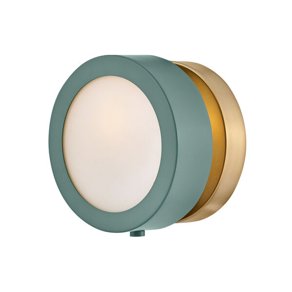 Mercer Sage Green and Heritage Brass One-Light Wall Sconce, image 1