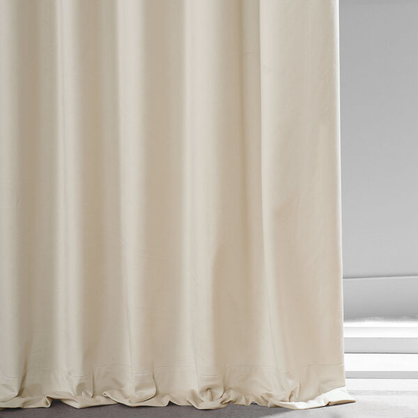 Signature Diva Cream 50 in W x 96 in H Plush Velvet Hotel Blackout Single Panel Curtain, image 6