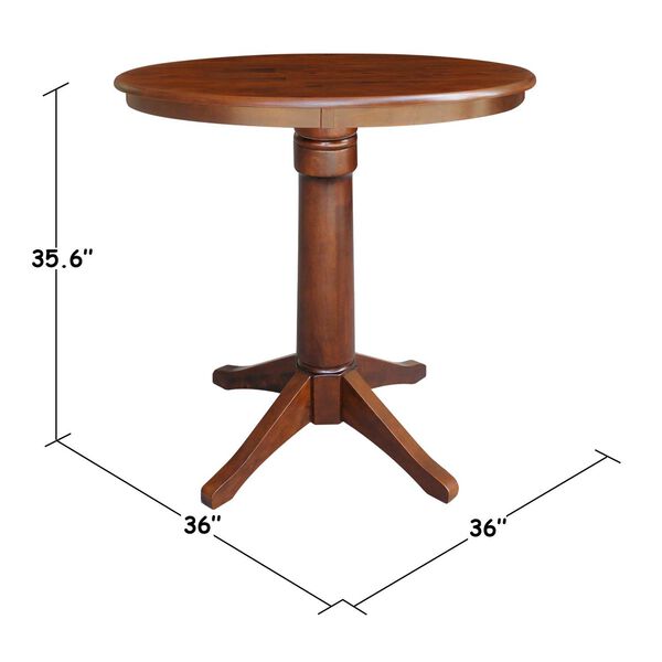 Espresso 35-Inch High Round Pedestal Table, image 4