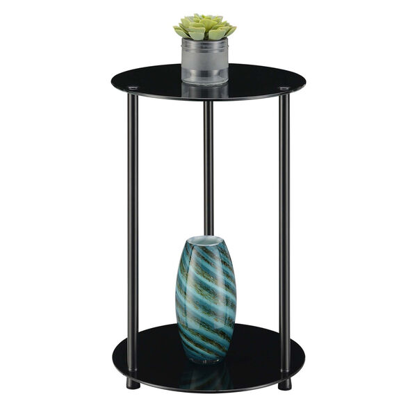 Designs2Go Classic Black Round End Table, image 2