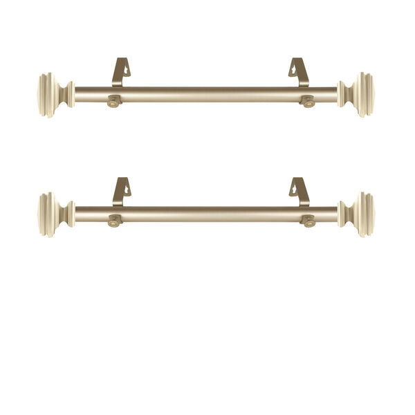 Bedpost Light Gold 20-Inch Side Curtain Rod, Set of 2 - (Open Box), image 1