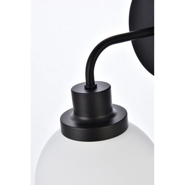 Hanson Black and Frosted Shade One-Light Bath Vanity, image 5