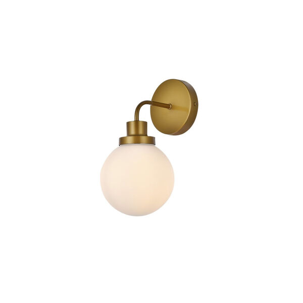 Hanson Brass and Frosted Shade One-Light Bath Vanity, image 3